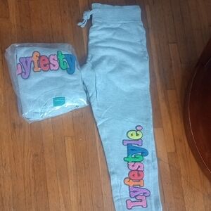 Light Blue Graphic Lounge Pants